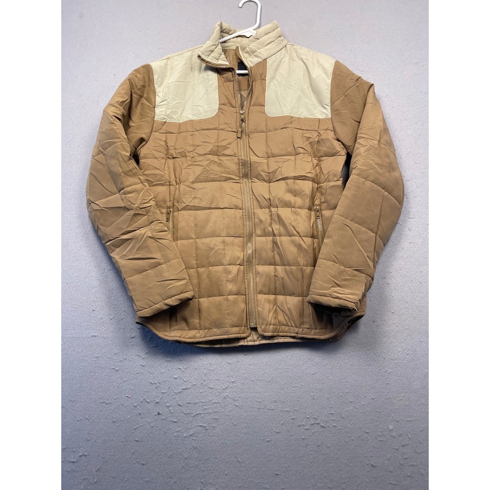 Nomad Quilted Puffer Jacket Polyester Tan Cream Size Medium Mens